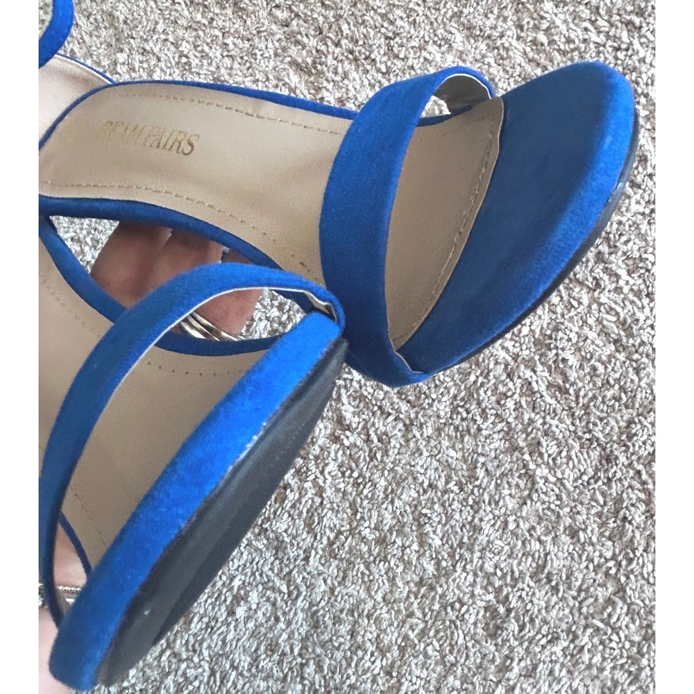 DREAM PAIRS KARRIE Royal‎ Blue Ankle Strap High Heel Stiletto Sandals SZ 8 - Picture 6 of 11